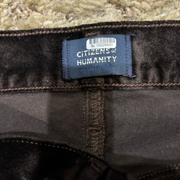 Citizens of Humanity Lilah High Rise Velvet Bootcut Pant Pony Dark Brown Size 27 - Picture 6 of 15